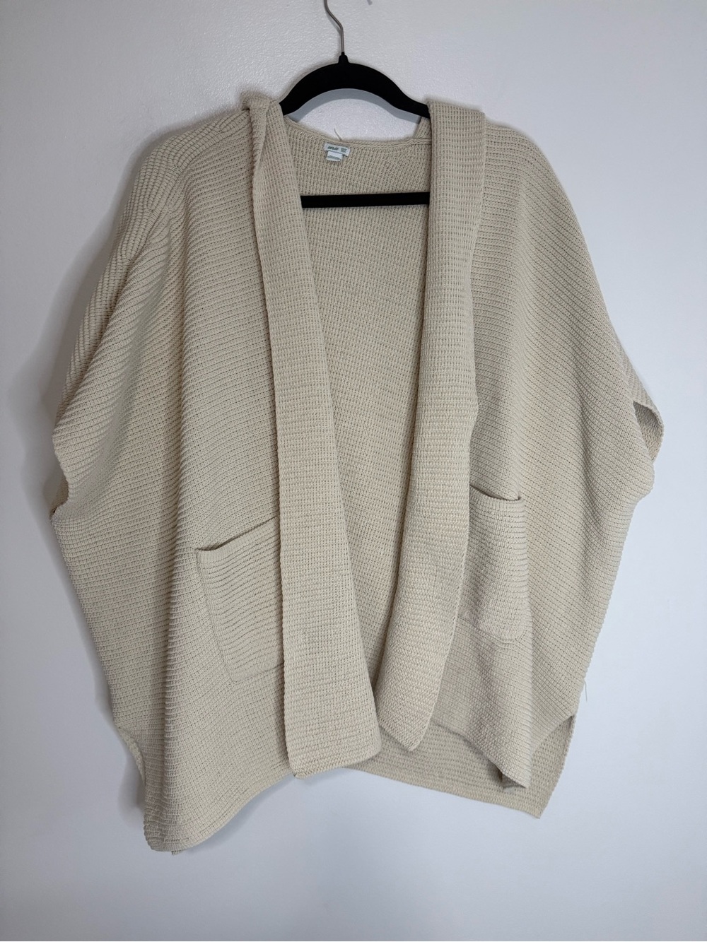 Aerie oversized Women’s Cream Open-Front Knit Sweater Cardigan size XS/S